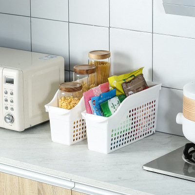 Plastic hollow out inclined mouth type kitchen receives basket to wash dish to store content to arrange receiving basket