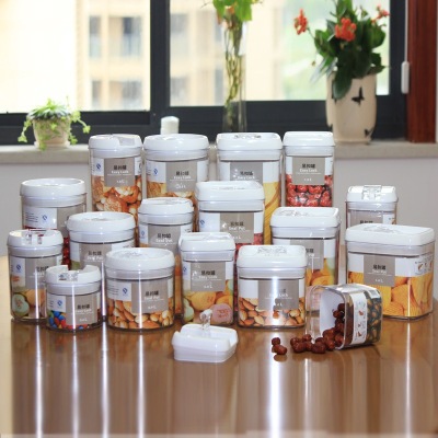 Multi-capacity plastic crisper food snacks, seeds, dried fruits and produced storage tank transparent seal easy to buckle