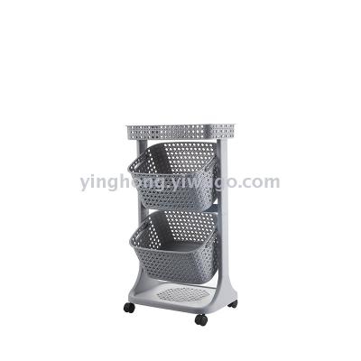 A245 bathroom dirty clothes basket multi-layer removable plastic household clothes storage basket with wheel rack