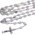 Vintage silver alloy st Benedict rosary necklace cross necklace prayer beads Christian church supplies wholesale