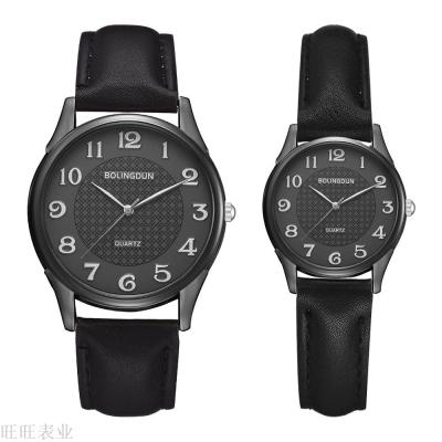 Korean version of classic business couple watch aliexpress hot selling ladies alloy waterproof PU belt elegant watch