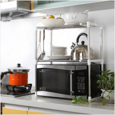 Multi - purpose kitchen microwave oven shelf shelf shelf electrical appliances shelf stainless steel telescopic adjustment storage frame shoe frame