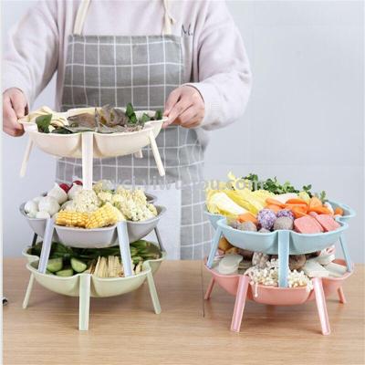 Multiple layers can stack food storage rack fruit tray