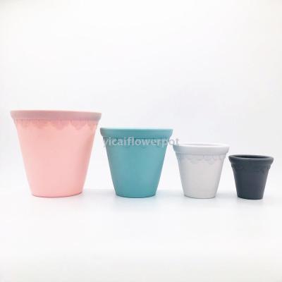 Y133 three lacy high pot plastic flowerpot miamine flowerpot imitation porcelain flowerpot