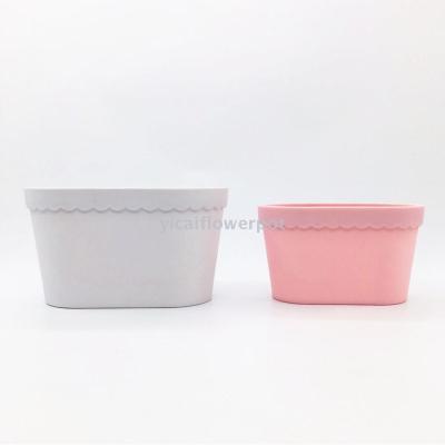 Y136 oval lace basin plastic flowerpot miamine flowerpot imitation porcelain flowerpot