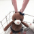 Latest creative plush ballet rabbit key chain cartoon yoga rabbit doll hanging decoration doll machine source