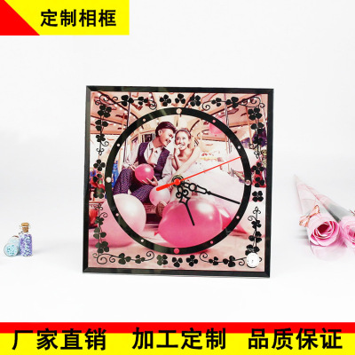 HD Thermal Transfer Printing White Body DIY Creative Organic Glass Photo Frame Clock Ornaments Craft Frame Table Decoration