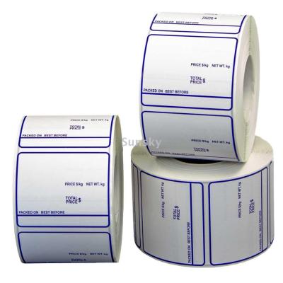 800 labels per roll 58mm x 40mm custom one color printed self adhesive eco thermal paper weighing scale label 