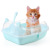 Semi-enclosed cat litter pan cat toilet cat bedpan cat litter pan pet supplies with spatula does not contain cat litter