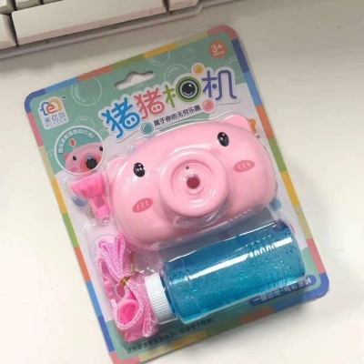 Electric bubble machine heart girl toys with the same web celebrity fully automatic fairy adorable pig camera bubble machine