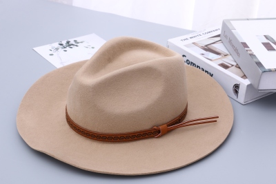 Autumn winter suede finalize design felt hat to keep warm Mongolian cowboy hat han version joker jazz hat fashion tide