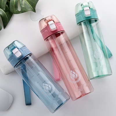 W06-3402 Korean Style Fresh Student Sports Anti-Fall Water Pot Large Capacity Sports Bottle Portable Water Cup with Straw