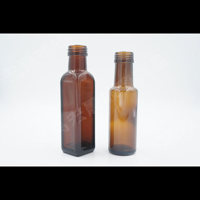 Manufacturers direct brown square/round olive oil bottles glass olive oil bottles glass oil bottles