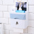 Simple wall hanging type waterproof moistureproof paper towel box toilet multi - functional paper towel rack double layer with the drawer shelf