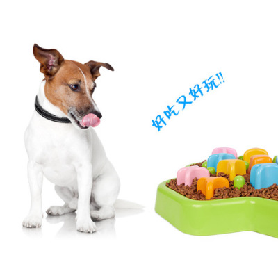 Dougez/dogus new dog choking always puzzle dog cat bowl color box packaging pet supplies
