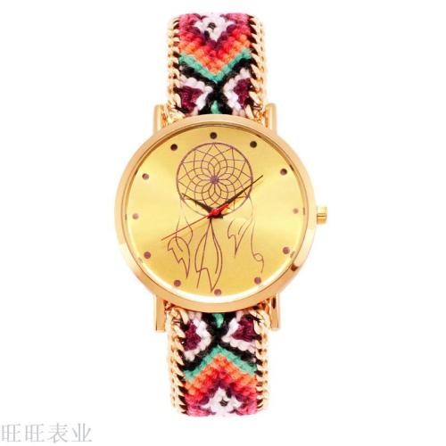 ethnic style women‘s woven watch fashion trendy woven watch handmade woven strap couple watch