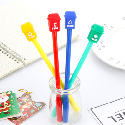 Cartoon Trash Can Gel Pen Cute Environmental Protection Concept Student Ball Pen Creative Garbage Classification Office Signature Pen