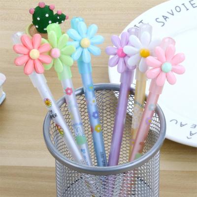 Creative Stationery Korean Style Pink Cute Gel Pen SUNFLOWER Changeable Pastel Gel Pen Office Learning Pen