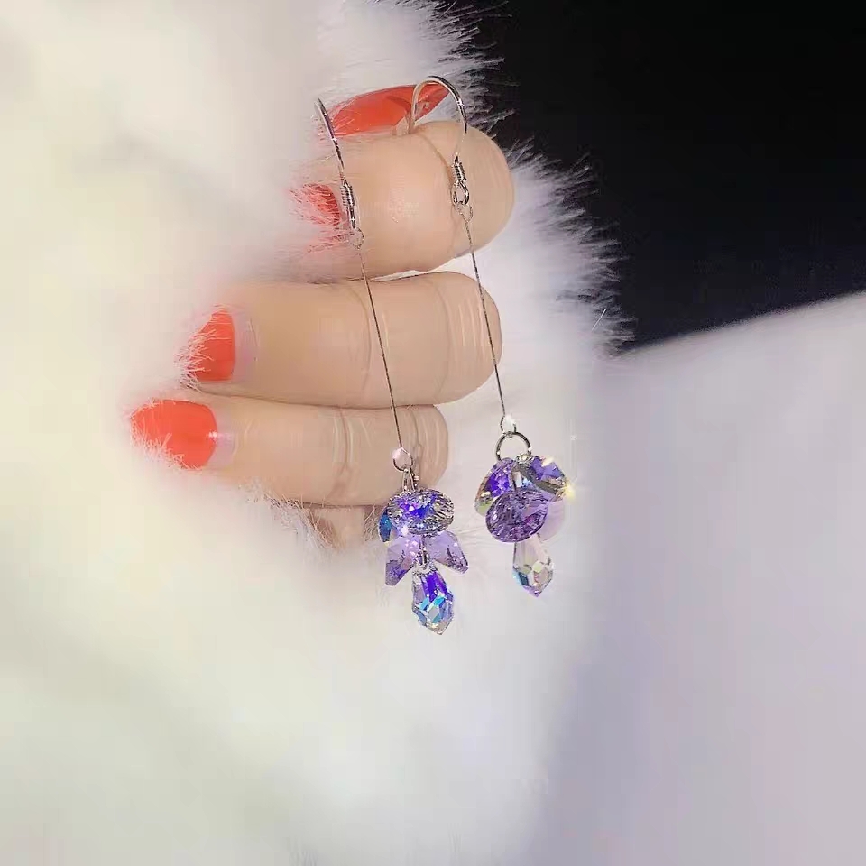 施华洛世奇水晶耳环，925银针，时尚潮流百搭