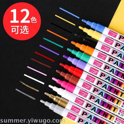 Paint pen tire pen white marker pen 12 color diy hand painted oil marker doodle pen gold sign-in pen gold