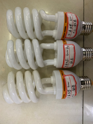 Traditional Energy-Saving Lamp Half Screw Halogen Powder Mixed Powder Three Primary Color Bulb Diameter 12 Color