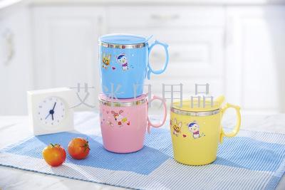 Wk-8910 children's cartoon with cover drinking cup sealed drinking cup 304 stainless steel thermos cup
