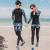 Matching swimsuits men and women separated long sleeve trousers to cover the belly thin conservative fashion swimsuit