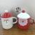 Lovely Santa Claus ceramic mug for couples with covers and spoons