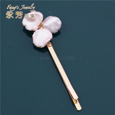 American and American freak Freak Pearl Word Clip Web celebrity Fritillion gold wire winding hairpin retro shell lace Clip
