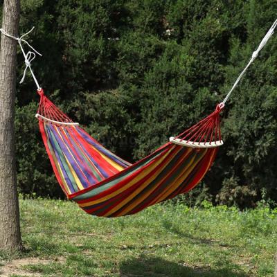 Canvas Hammock Single Double Outdoor Swing Ice Silk Mesh Adult and Children Anti-Rollover Indoor and Outdoor Glider