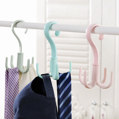 Can rotate 4 claw multi-purpose hanger hanger scarf cap rack plastic hanger shoe rack