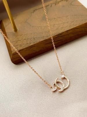 Japanese Style Mild Luxury Letter Pendant Necklace for Women Special-Interest Design Ins Clavicle Chain Simple Graceful Necklace