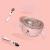 Wk-8929-3 stainless steel children's water insulation bowl baby anti-drop bowl suction cup bowl spoon fork set