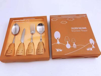 Smiley wooden handle cutlery cheese knife four piece set planer small tool Korean egg beater pizza cut