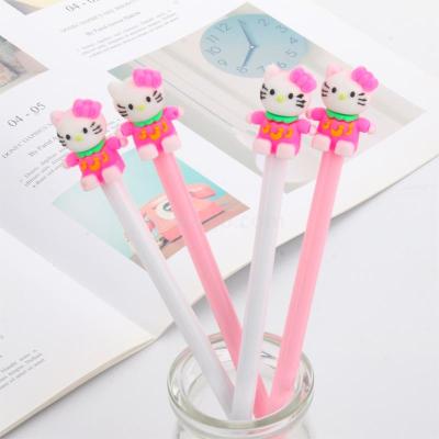 Factory Direct Sales Creative Stationery Sweet Girl Heart Cartoon Cute KT Cat Black Gel Pen Ball Pen Signature Pen