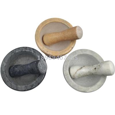 Kitchen supplies large stone garlic pound natural marble garlic bowl garlic mortar