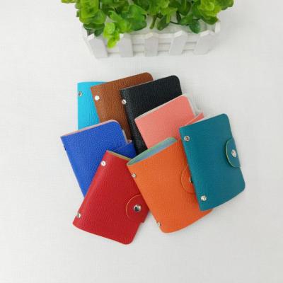 Hot-selling large litchi grain two fold 1.0 thick two fold card bag 10 card bag business card storage bag