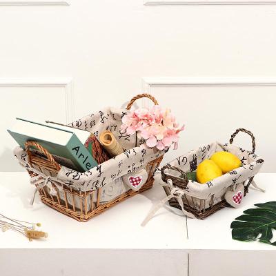 Rattan Snack Small Box Storage Box Organizing Basket Handmade Mini Small Basket Storage Desktop Small Basket