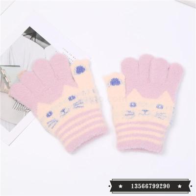 Children's Gloves Winter Baby Five Fingers Warm Boys Girls Toddlers Cute Sub-Finger Knitted Wool for Kids