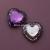 Manufacturer spot direct selling crystal peach purple light beads love shaped rhinestone necklace pendant DIY earrings