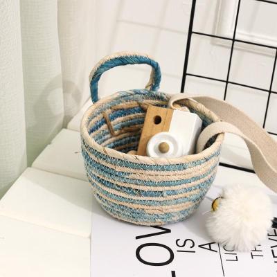 Exclusive for Cross-Border Simple Storage Storage Basket Rim Woven Sundries Storage Basket Dustproof Storage Basket