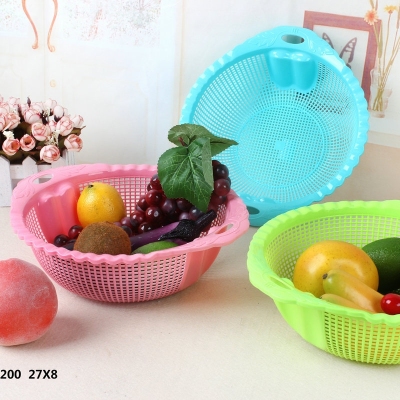 G01-A-9037 round Hollow Washing Vegetable Basket Creative Vegetables Drain Screen Fruit Vegetable Washing Drain Storage Pot