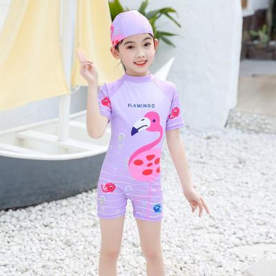 Children's swimsuit girl cute flamingo baby girl baby sun block quick dry swimsuit little princess swimsuit