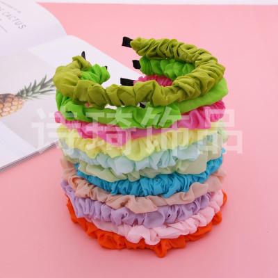European and American Ins Style Fashionable Colorful Color Matching Fabric Wide Candy Multi-Color Headband Internet Influencer Hairpin Women