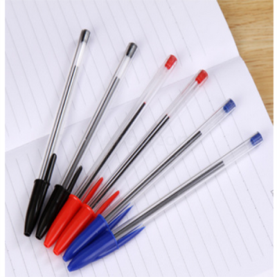 Factory Direct Sales Transparent Plastic Pen Holder Simple Insert Ballpoint Pen Office Student Writing Stationery Ballpoint Pen