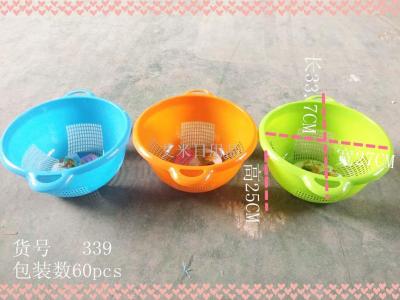 Ws-339 large kitchen hollow out plastic multi-purpose washing basket li shui wash rice tao rice basin fruit basket
