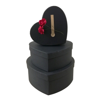 Manufacturers direct elegant black heart box diy sticky flower gift box holiday gift box carton