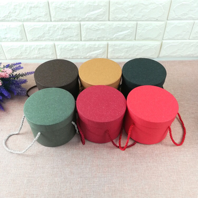 Small round cuddle barrel round gift box cylinder packing box portable flower box fashionable paper box