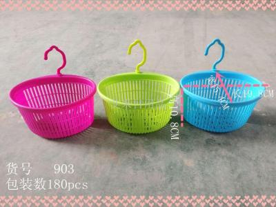 Ws-903 plastic hanging basket candy color storage basket fruit basket sundry storage basket belt hook