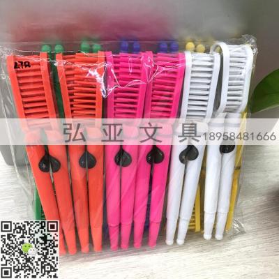Creative stationery comb with mirror ball-point pen comb pen style novel hongya stationery manufacturers direct sales